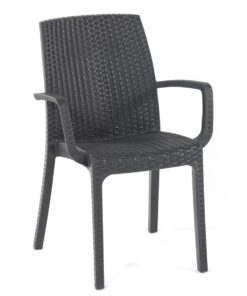 Sedia ecorattan Antracite Indiana Bica