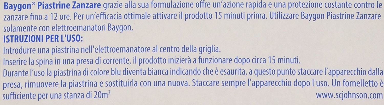 Piastrine ricarica zanzare Baygon 30 pezzi