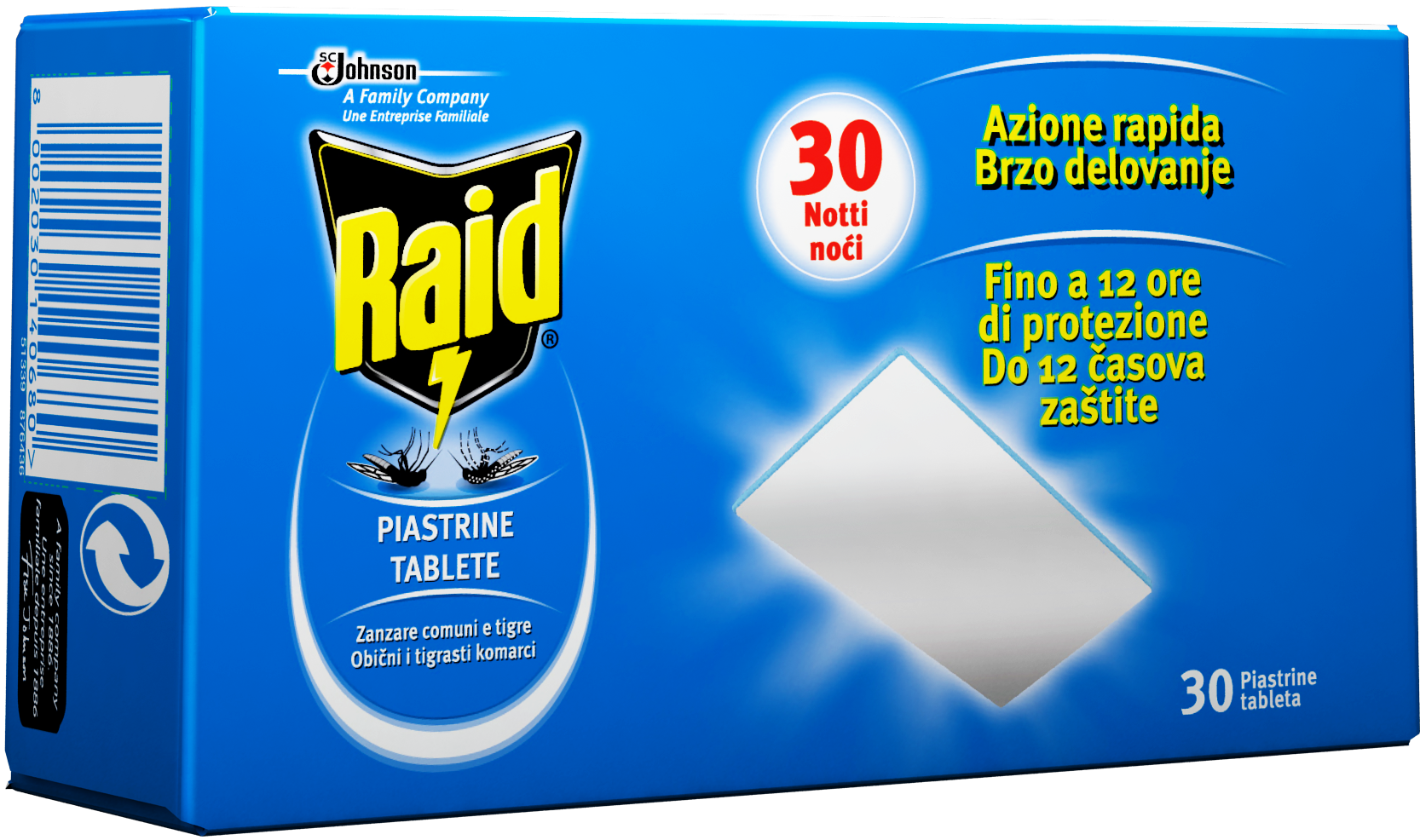 Piastrine ricarica zanzare Raid 30 pezzi