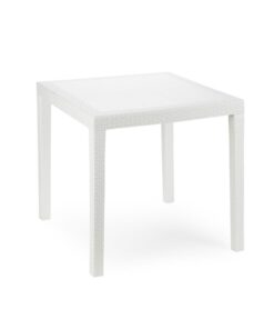 Tavolo componibile quadrato effetto rattan bianco King Progarden