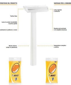 Bic 1 Normal Lamette Monolama 5 pezzi