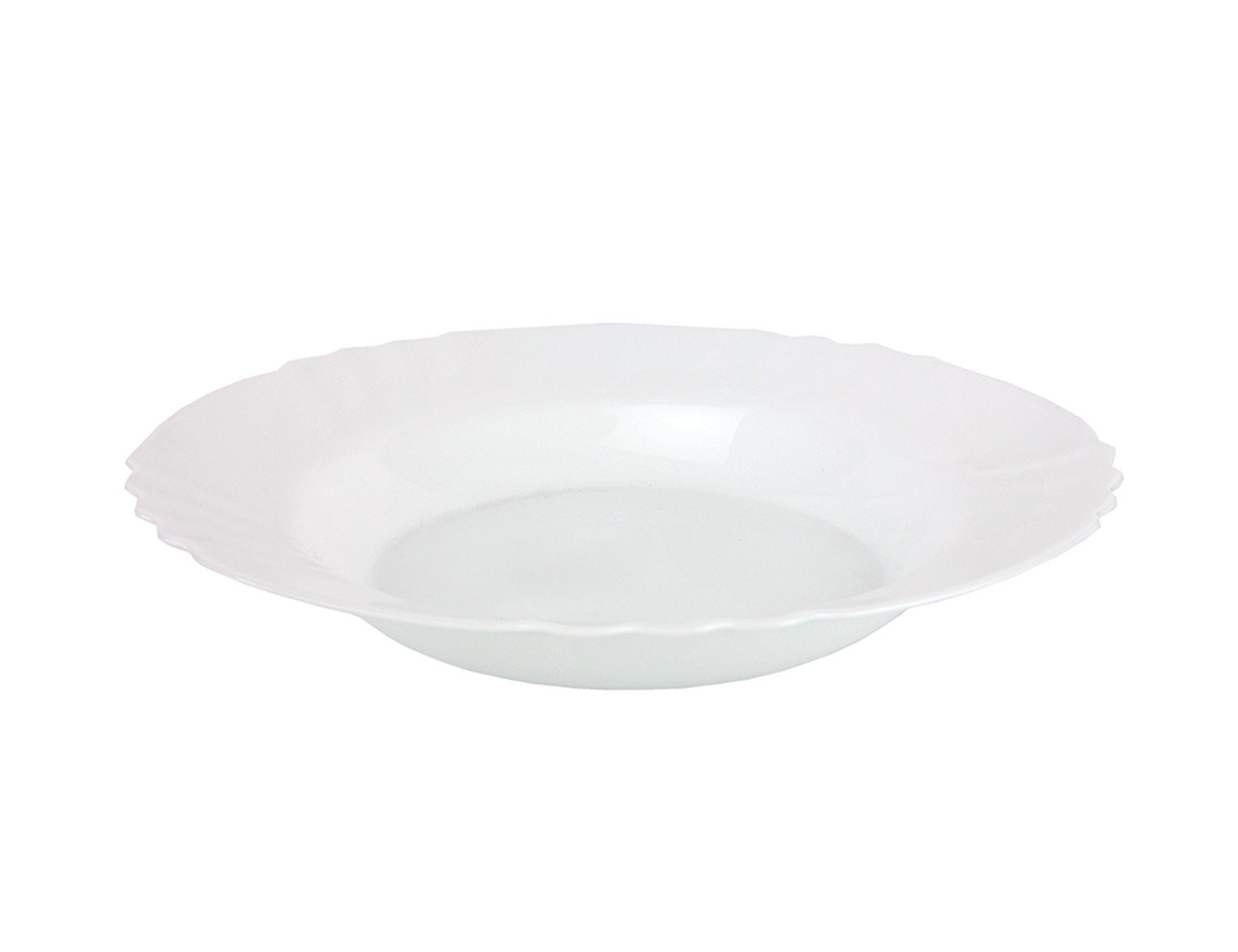 Bormioli Rocco confezione 6 pz Piatti fondi Arcopal "Ebro" 23 cm vetro robusto bianco