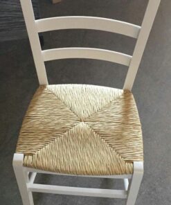 Sedia in Legno Paesana con seduta in paglia bianca