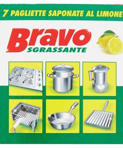 Bravo Sgrassante Pagliette Saponate al Limone 7 pezzi - Piazza Mercato Casa