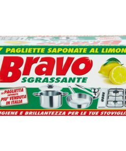 Bravo Sgrassante Pagliette Saponate al Limone 7 pezzi