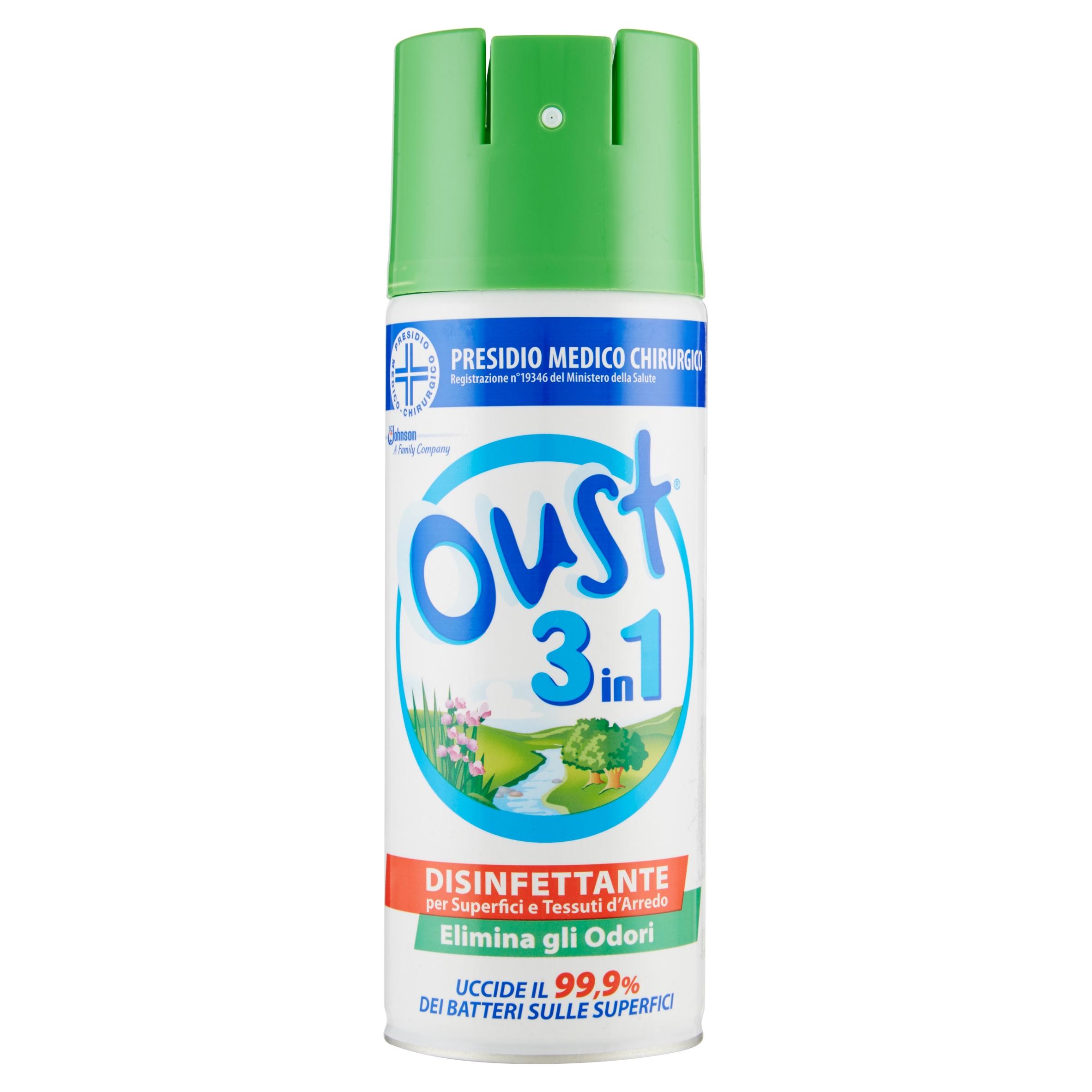Oust 3in1 Spray Deodorante Disinfettante per ambiente e Tessuti 400 ml -  Piazza Mercato Casa
