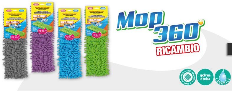 Dealo ricambio per Mop 360 Asta allungabile Chenille