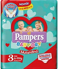 Pampers Baby Dry Mutandino Midi, Taglia 3 (4-9 kg), 19 pezzi