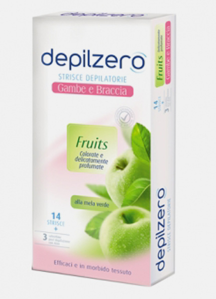 Depilzero Fruits Strisce Depilatorie Gambe e Braccia 14 pezzi