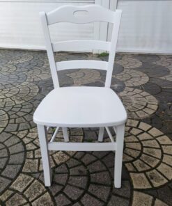 Sedia Valentina In Legno con Seduta In Massello Bianca