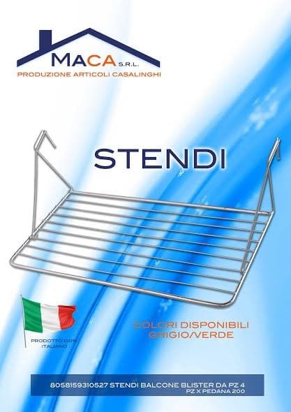 Stendibiancheria da balcone Maca 50x100 cm plastificato
