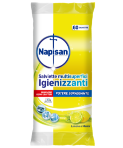 Napisan Salviette Multisuperfici Igienizzanti Limone e Menta 60 pezzi