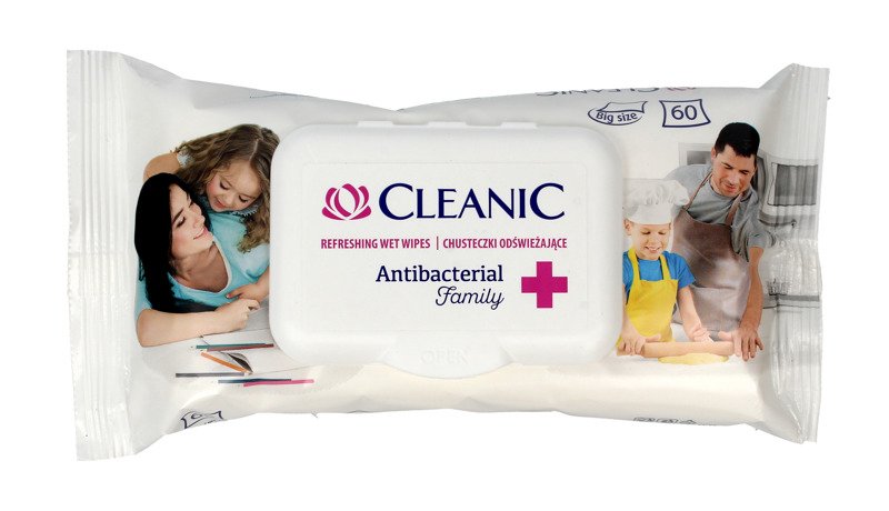 Cleanic Salviettine Antibatteriche Umidificate Rinfrescanti 60 pezzi