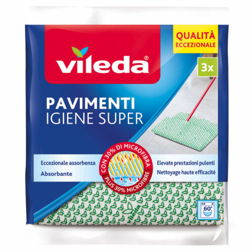 Vileda Professional R-MicronQuick, Panno In Microfibra, Per Una Pulizia Al 100 Sicura Ed Efficace Confezione Da 5 Pezzi Colore Blu