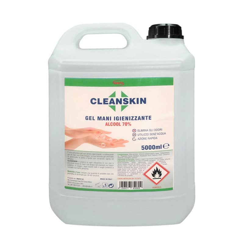 CleanSkin Gel Mani Igienizzante Alcool 70% 5000 ml