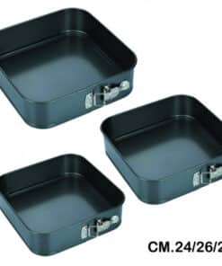 Casamici Set 3 Tortiere Quadre Forme dolci Pizze Con cerniera cm 24-26-28 Art 64216