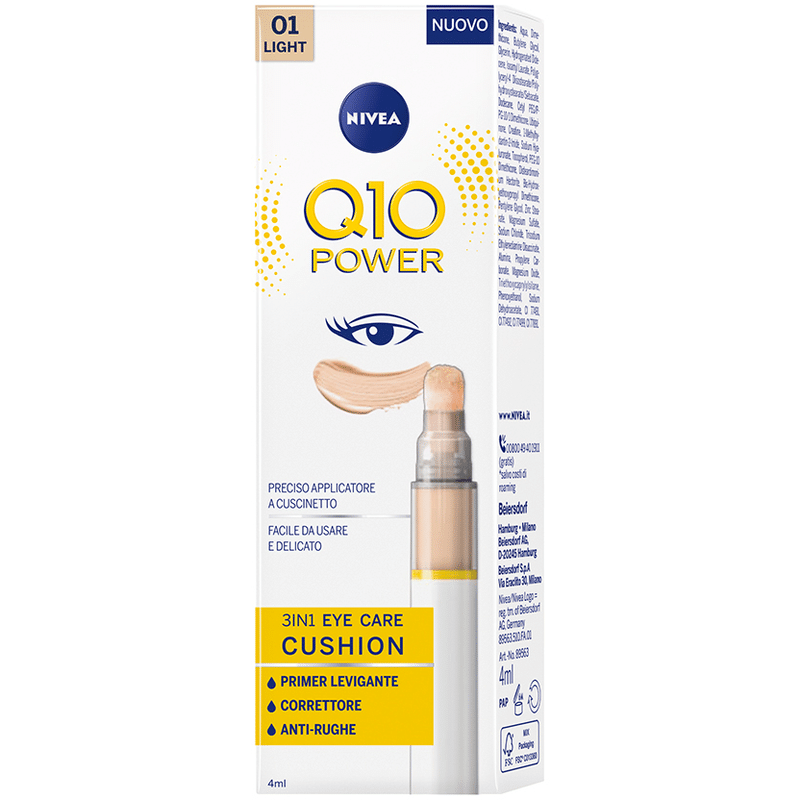 Nivea Viso Q10 Power 3in1 Eye Care Cushion Applicatore A Cuscinetto 01 Light