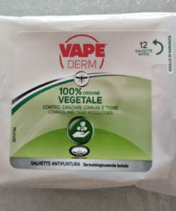 Vape Derm 12 Salviette Antipuntura Repellente 100% Vegetale