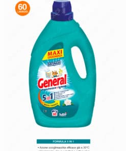 General Freschezza + Igiene 5IN1 Detersivo Liquido per Lavatrice 60 Lavaggi - Flacone da 2,7 lt