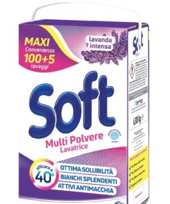 Soft Polvere Detersivo Lavatrice 105 Misurini 6,3 Kg Lavanda