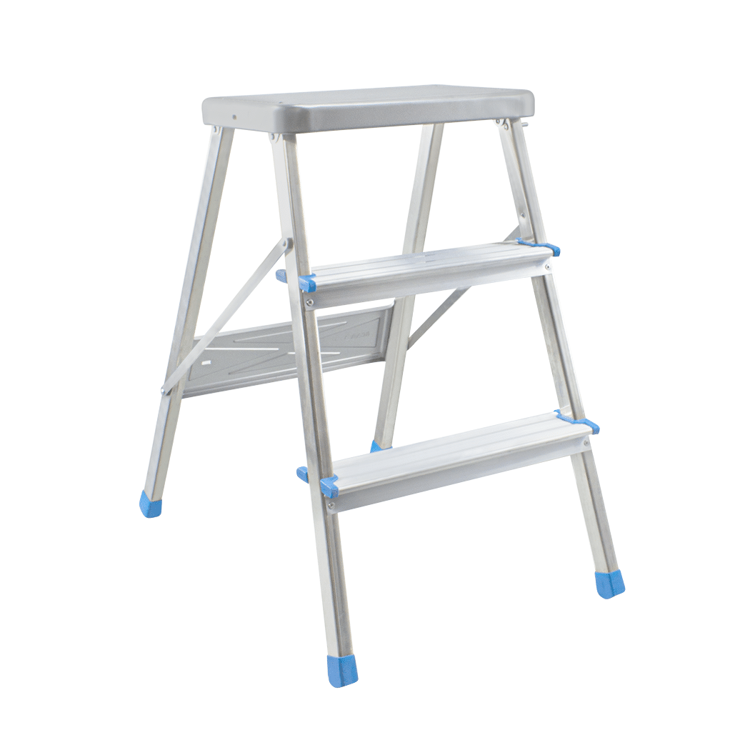 Sgabello SCAB 3 Gradini SALGO Alluminio H64cm art.850 con Gancio di Sicurezza
