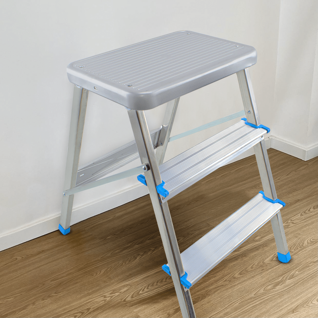 Sgabello SCAB 3 Gradini SALGO Alluminio H64cm art.850 con Gancio di Sicurezza - immagine 2