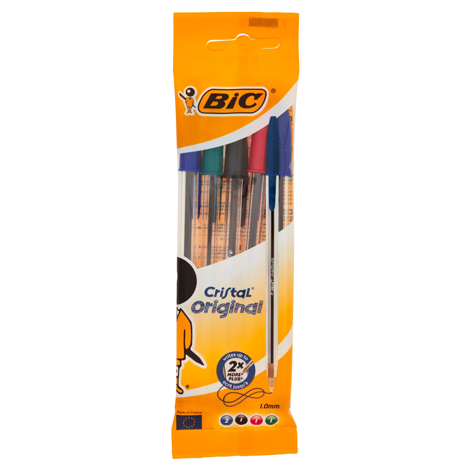 Bic Cristal Original 1.0 mm 2 blu 1 nera 1 rossa 1 verde