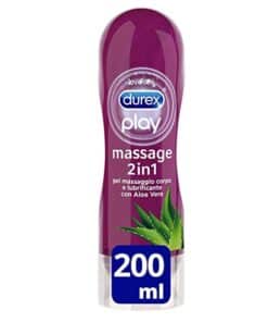 Durex Massage 2 in 1 Gel Lubrificante Intimo a Base Acqua e Gel per Massaggi, con Aloe Vera 200 ml