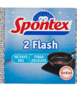 Spontex 2 Flash Spugna in fibre Plastiche di alluminio non riga 2 pz