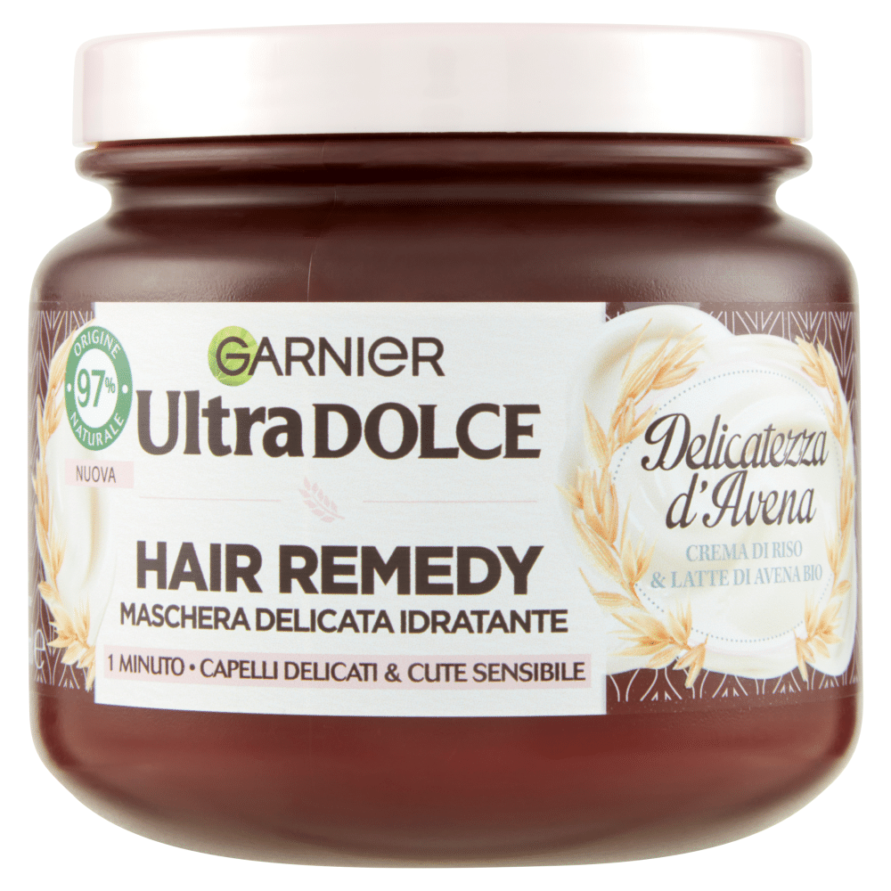 Garnier Ultra Dolce Hair Remedy Maschera per Capelli Delicata e Idratante Delicatezza d'Avena 340 ml