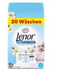 Lenor Sensitive Detersivo in polvere per neonati e soggetti allergici 1,2 kg 20 lavaggi