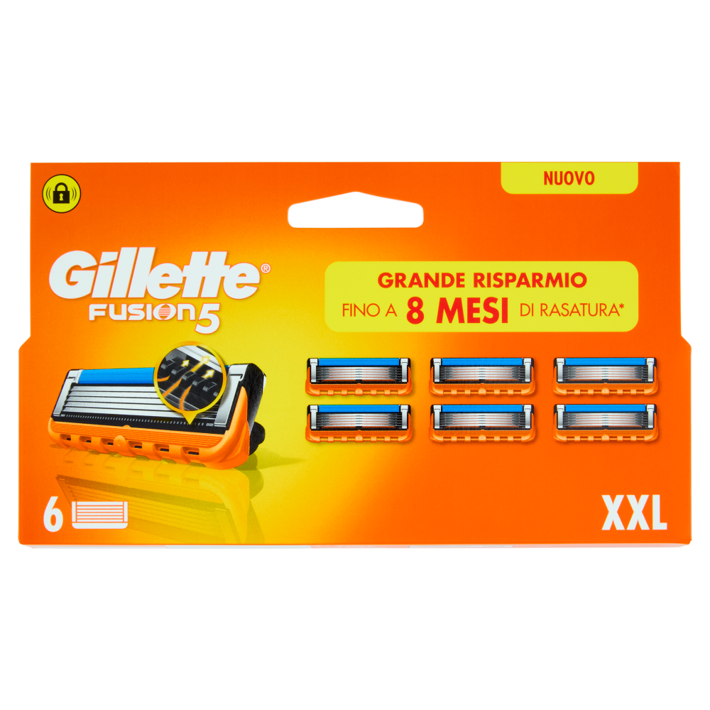 Gillette Fusion 5 Lamette di ricambio per Rasoio da Uomo 6 pezzi